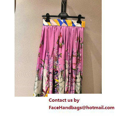 Dolce  &  Gabbana PURPLE FLOWERS PRINTED SILK SKIRT 2023